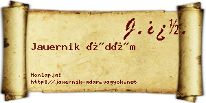 Jauernik Ádám névjegykártya